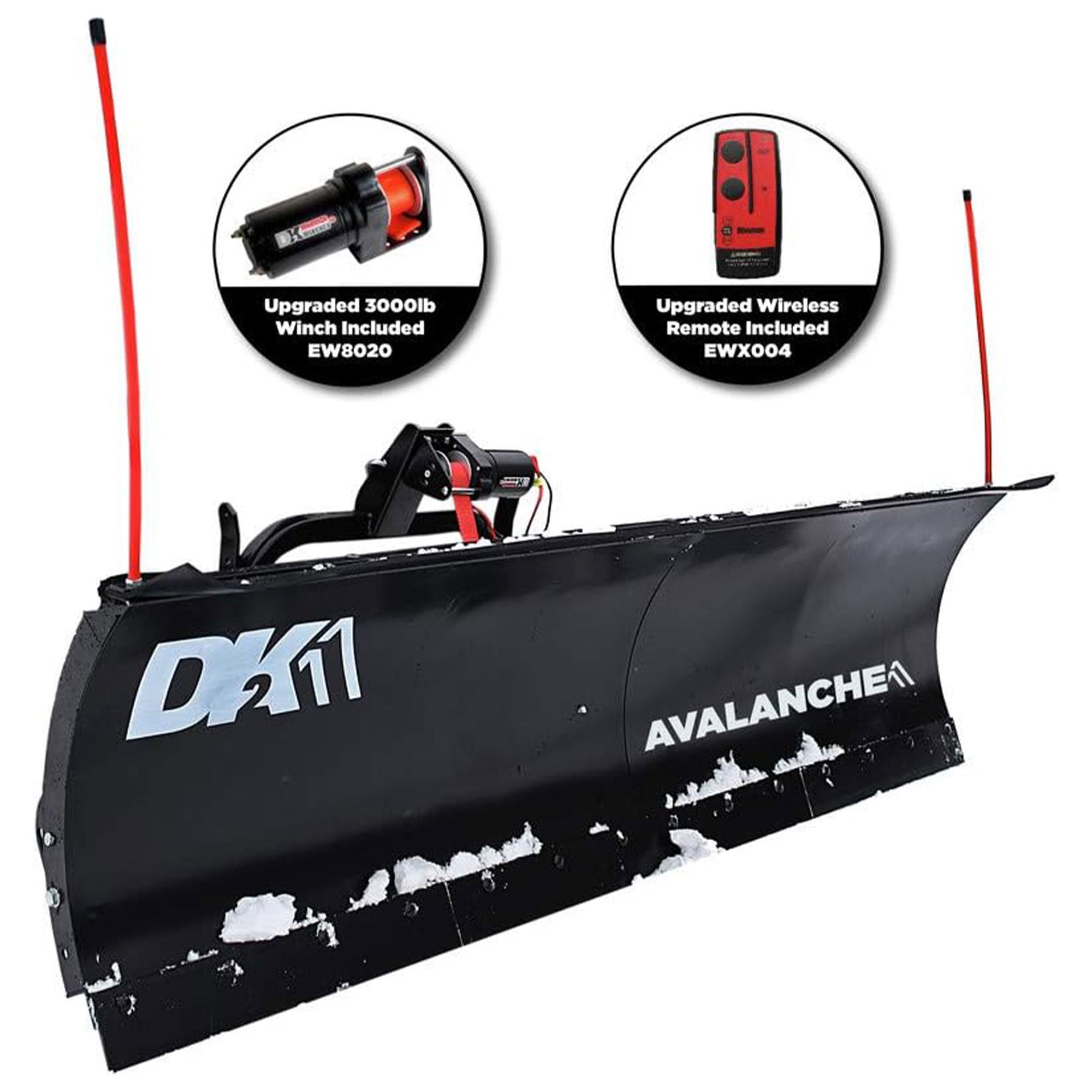 Detail K2 Universal 84 x 22" SUV Truck Snow Plow Kit w/Remote, 2" Receiver Mount