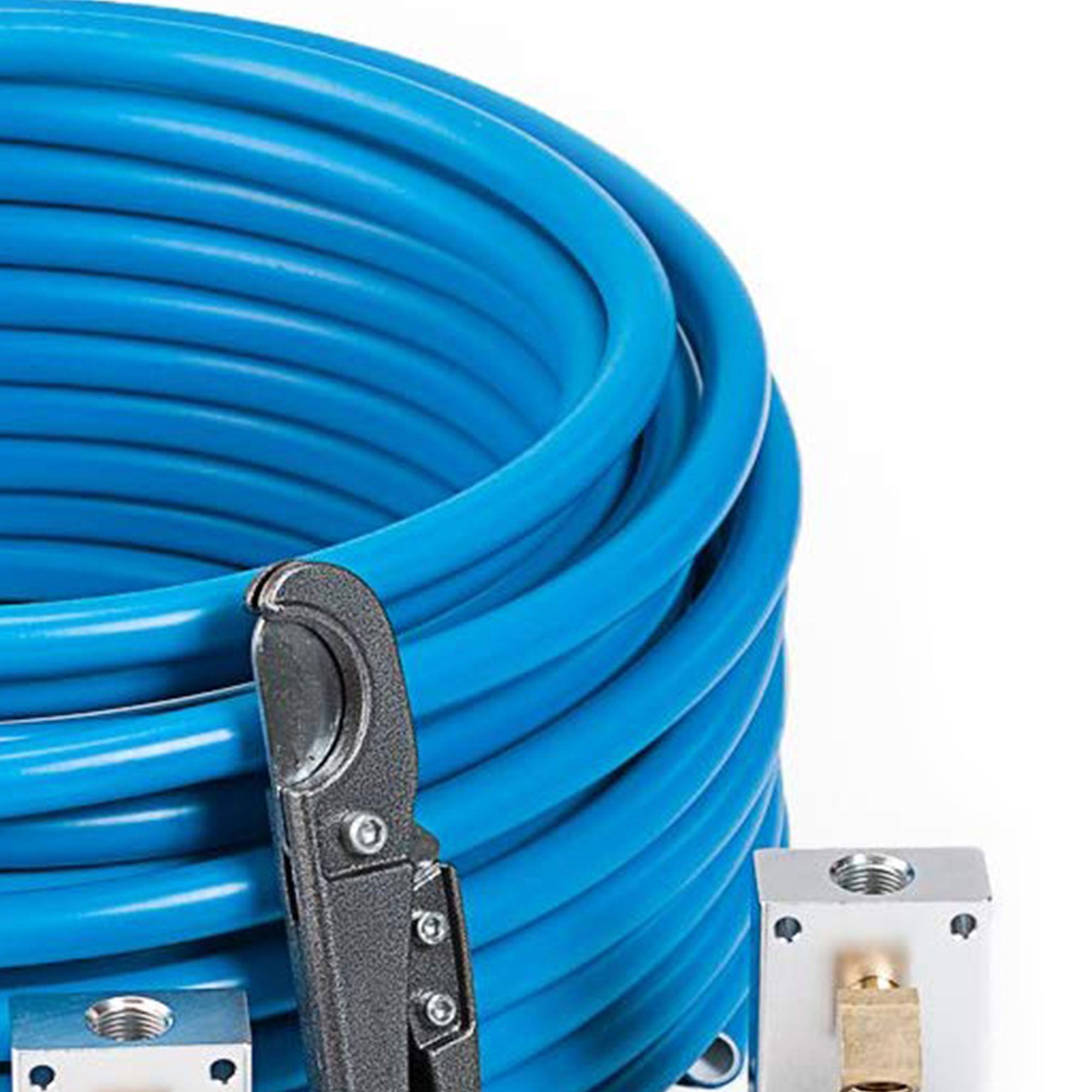 MaxLine 100 Foot 0.5 Inch Semi Flexible Compressed Air Tubing Master Kit, Blue - VMInnovations