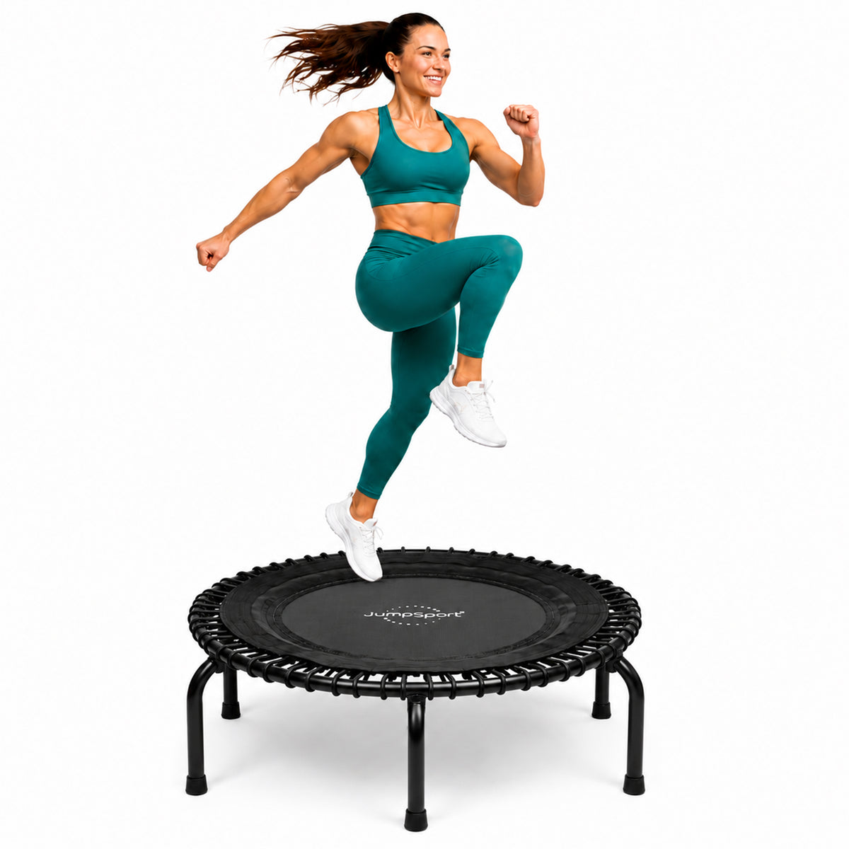 JumpSport 350f Indoor Lightweight 39-Inch Folding Trampoline, Black (Open Box) - VMInnovations