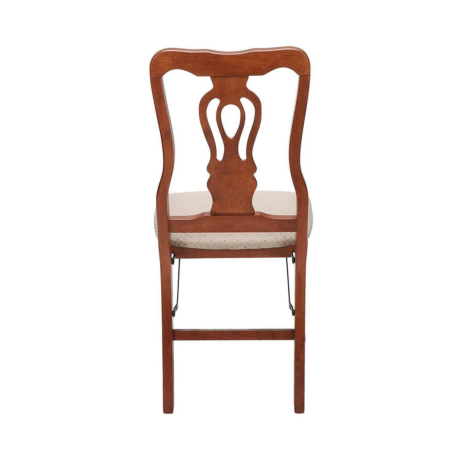 MECO Stakmore Chippendale Upholstered Seat Folding Chair Set, Cherry (2 Pack) - VMInnovations