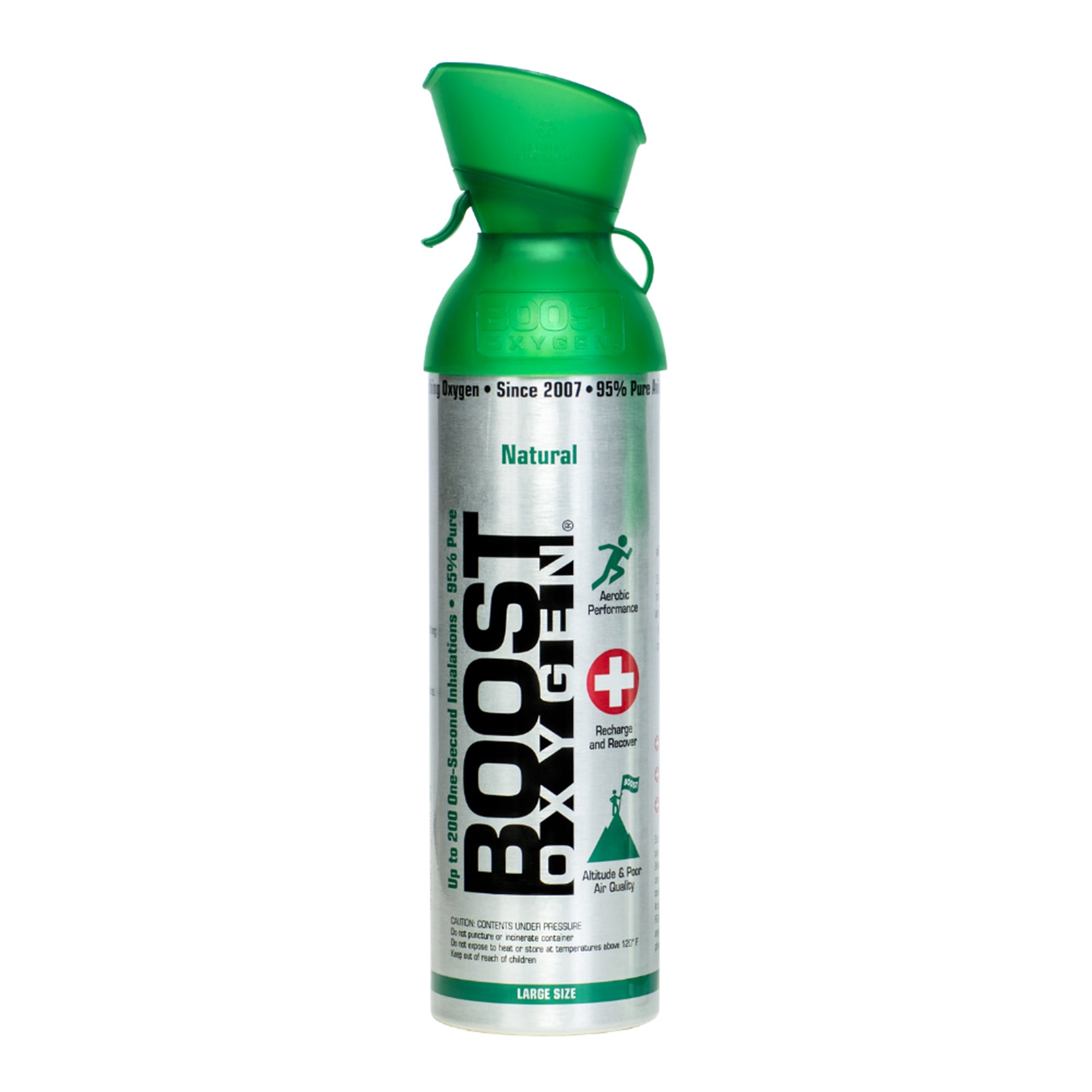 Boost Oxygen Natural Portable 10 Liter Pure Canned Oxygen, Flavorless (5 Pack)