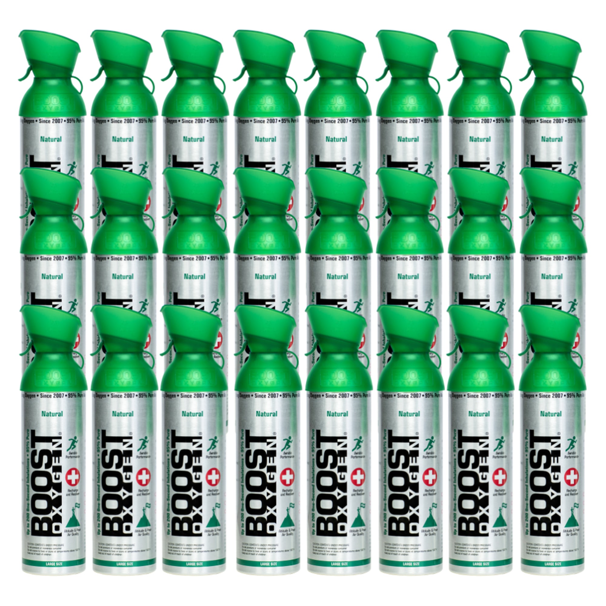 Boost Oxygen Natural Portable 10 Liter Pure Canned Oxygen, Flavorless (24 Pack)