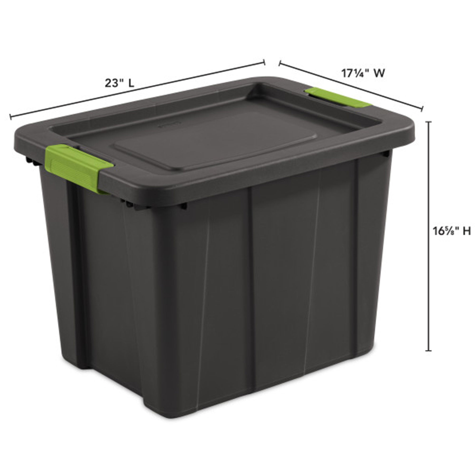 Sterilite Tuff1 Latching 18 gal Stacking Plastic Storage Box with Lid, (6 Pack) - VMInnovations