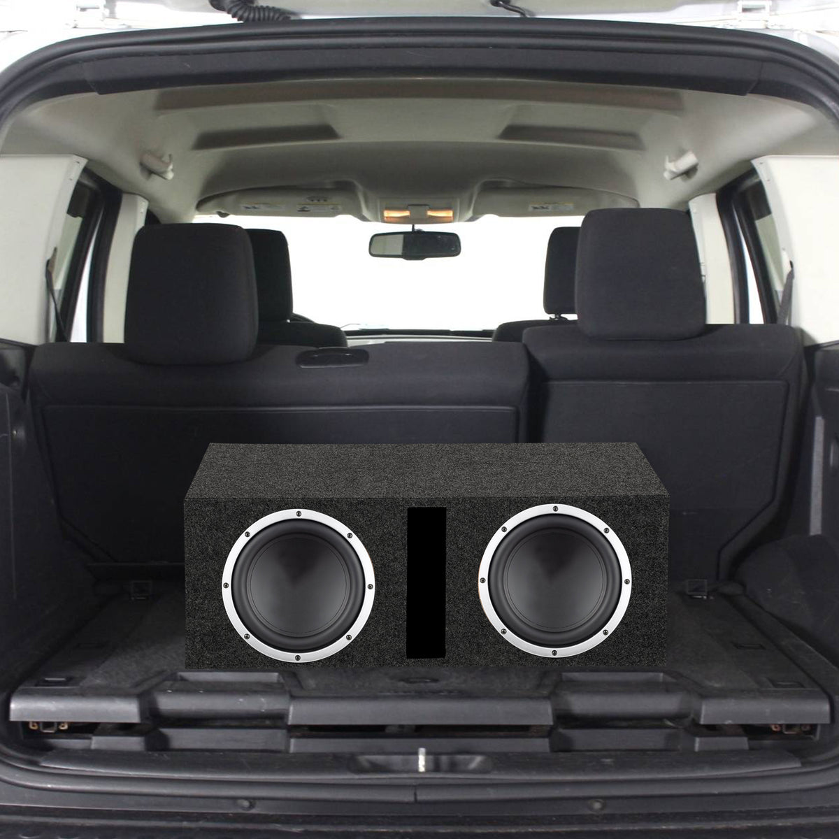 Q-POWER Dual 12" Vented Port Subwoofer Sub Box Enclosure (Open Box)