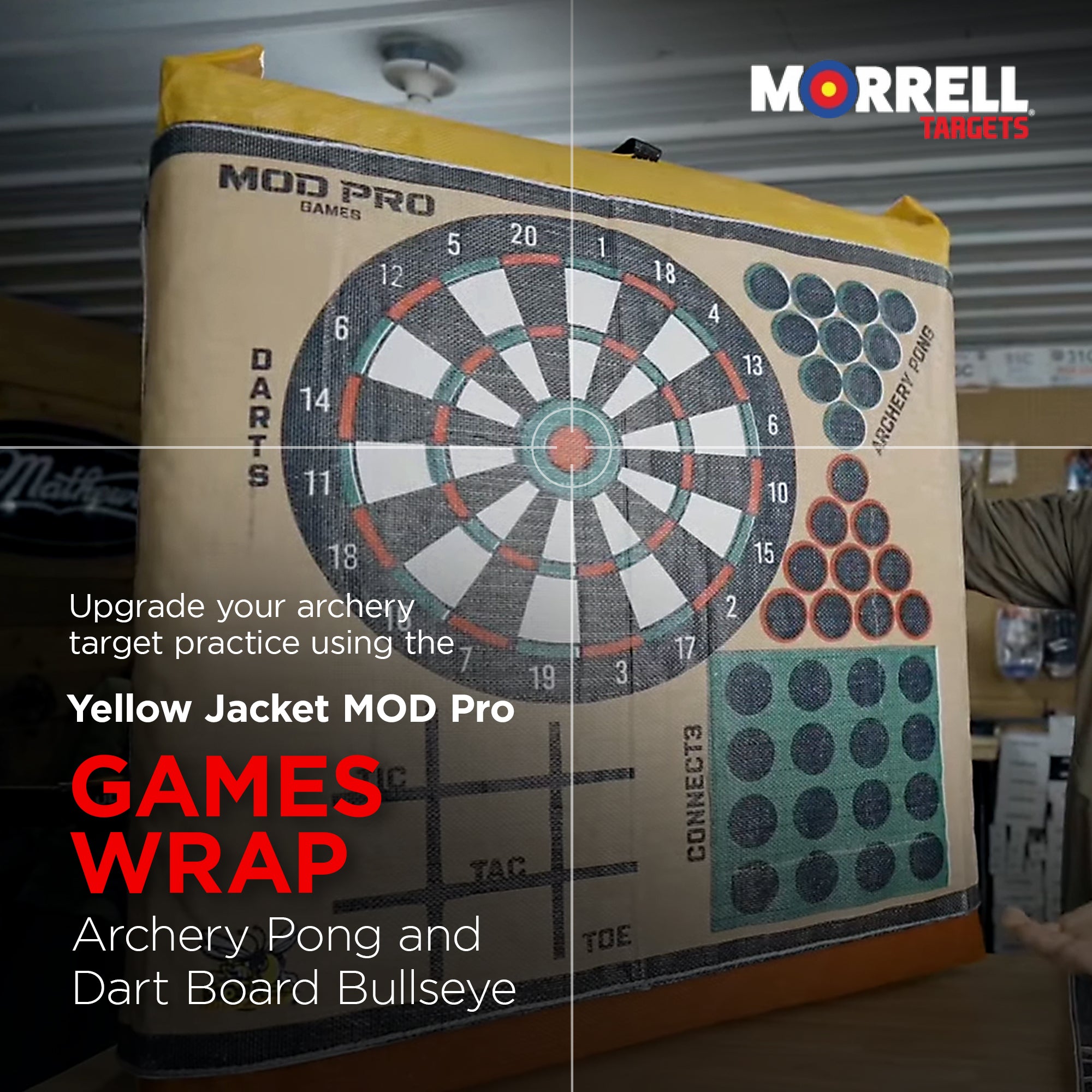 Morrell Yellow Jacket MOD Pro Games Wrap w/ Archery Pong and Dart Board Bullseye - VMInnovations