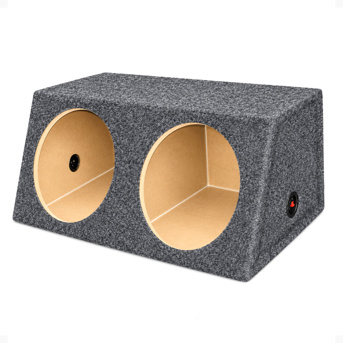 QPower Dual 12" Sealed Angled Subwoofer Sub Box Speaker Enclosure (For Parts)