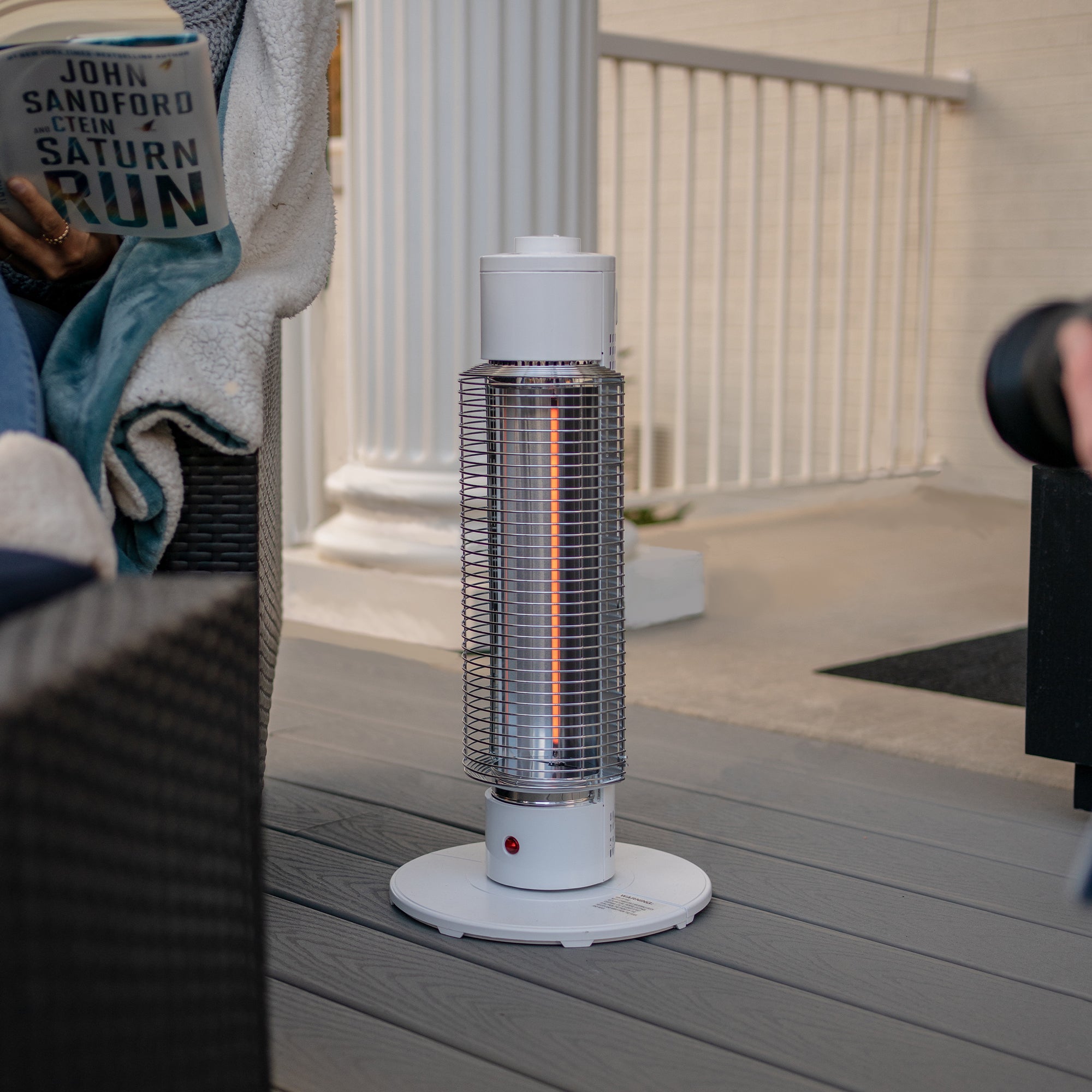 HeatMate Medium Sized Efficient Electric Graphite Tower Indoor Heater (Open Box) - VMInnovations