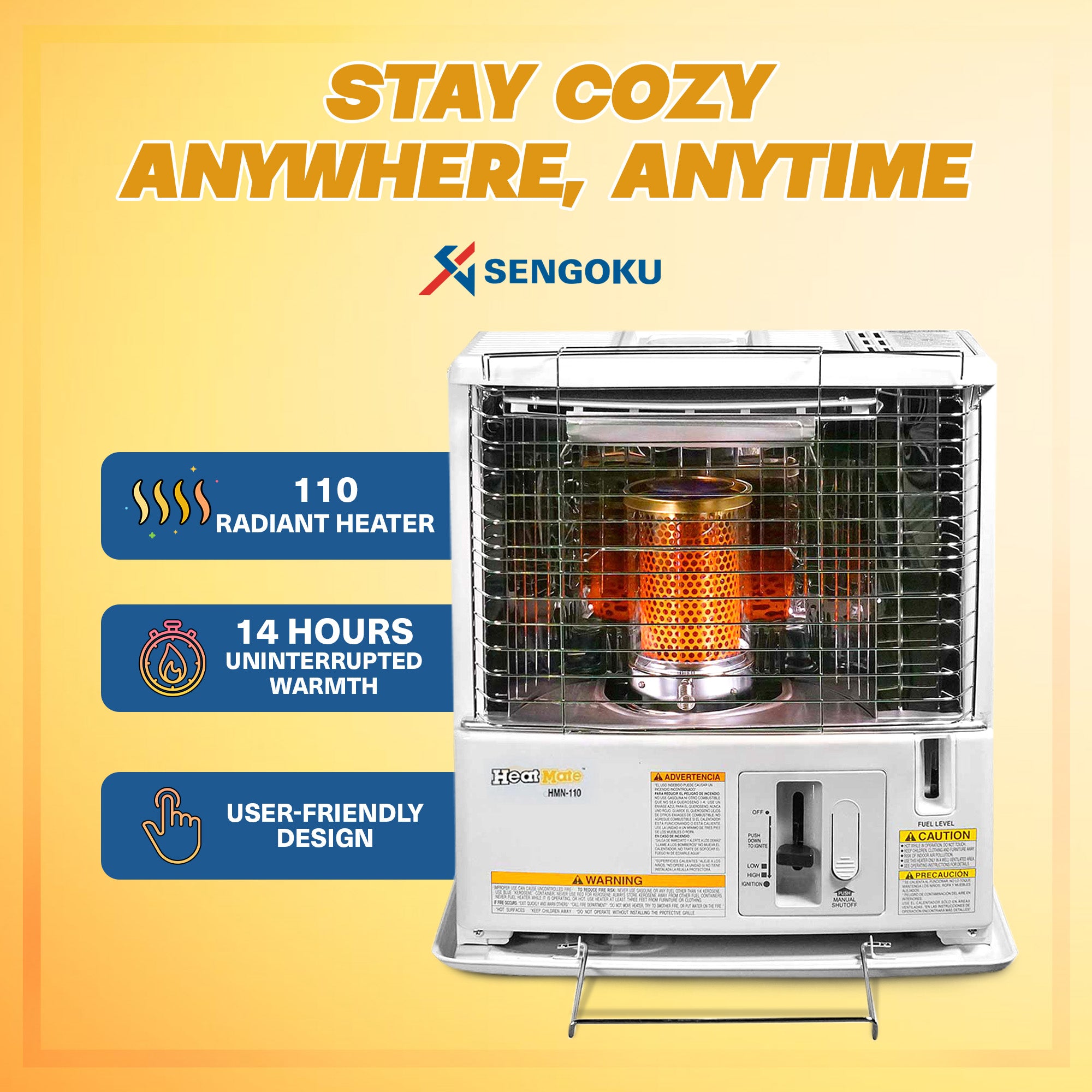 Sengoku HeatMate Portable Indoor/Outdoor Radiant Kerosene Space Heater (Damaged)