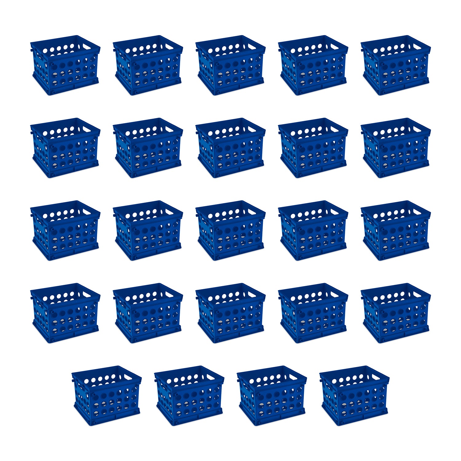 Sterilite Stackable Mini Storage Crate Organizers with Handles, Blue, (48 Pack)