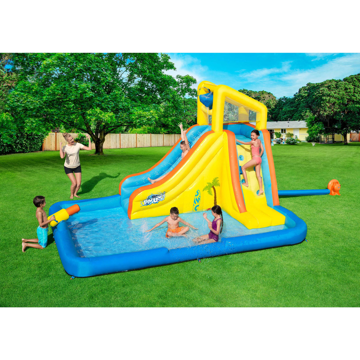 Bestway H2OGO! Beachfront Bonanza Kids Inflatable Mega Water Park w/ Air Blower