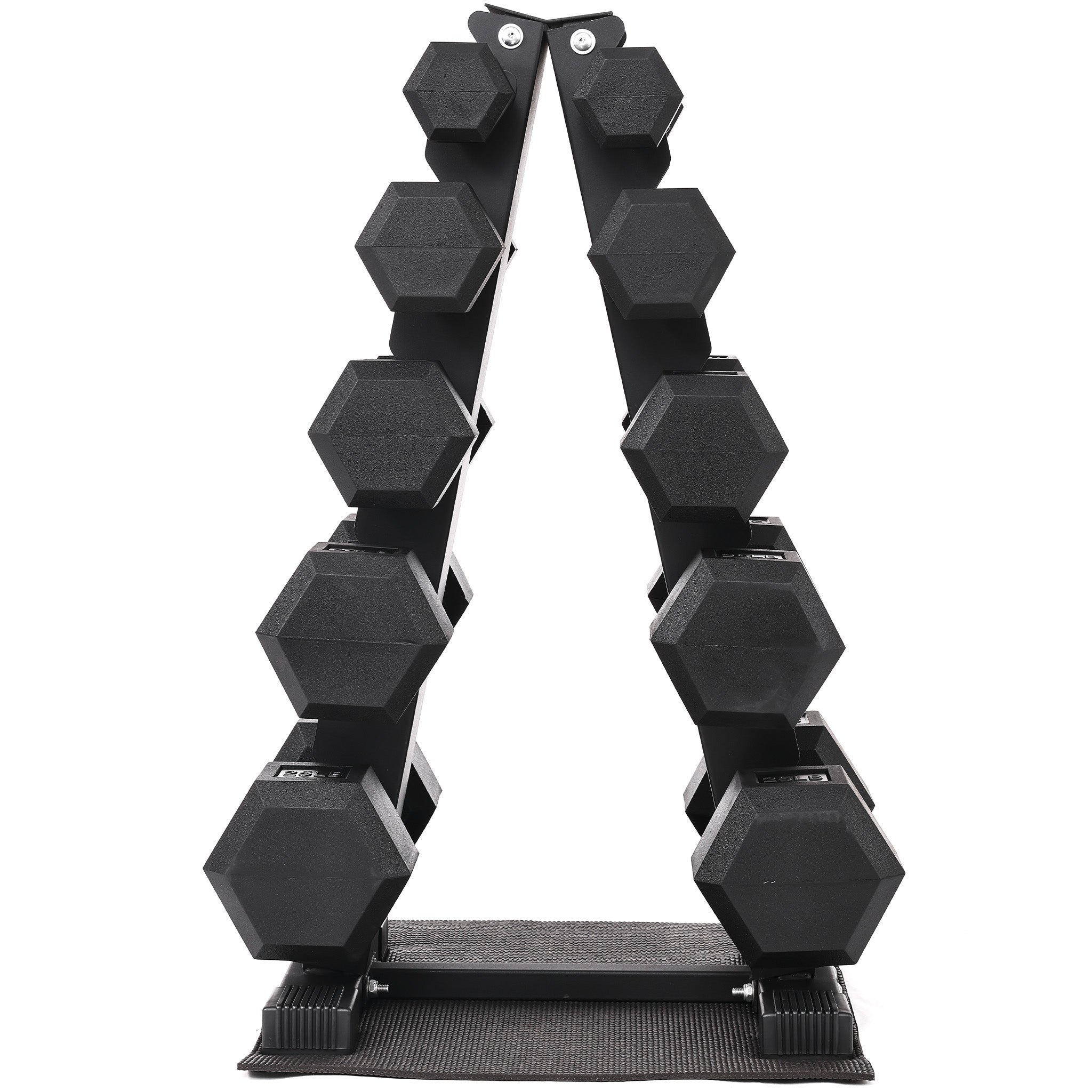 BalanceFrom Dumbbell Set with Stand, Rubber Encased Home Gym Hand Weights, 150lb