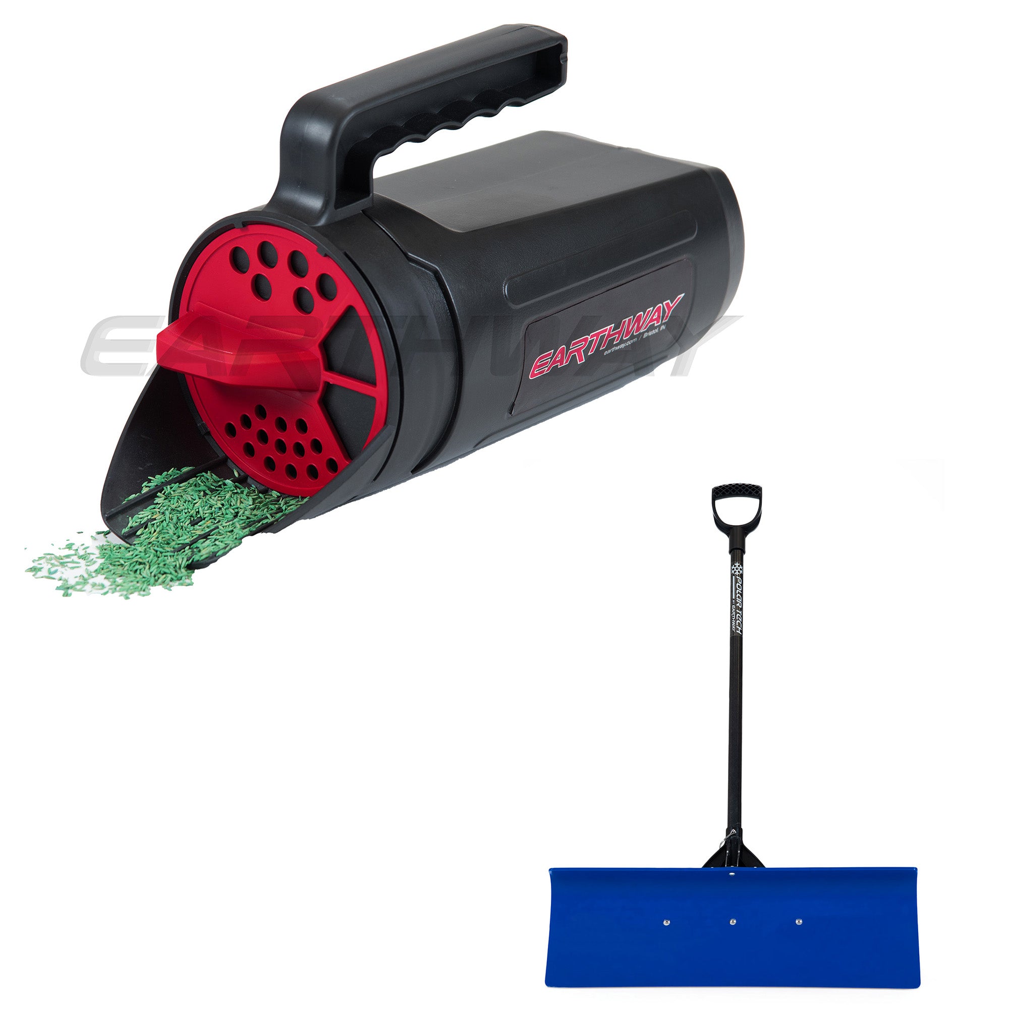 Earthway Handheld Portable Earthshaker & Pro Snow Shovel with 30-Inch Wide Blade