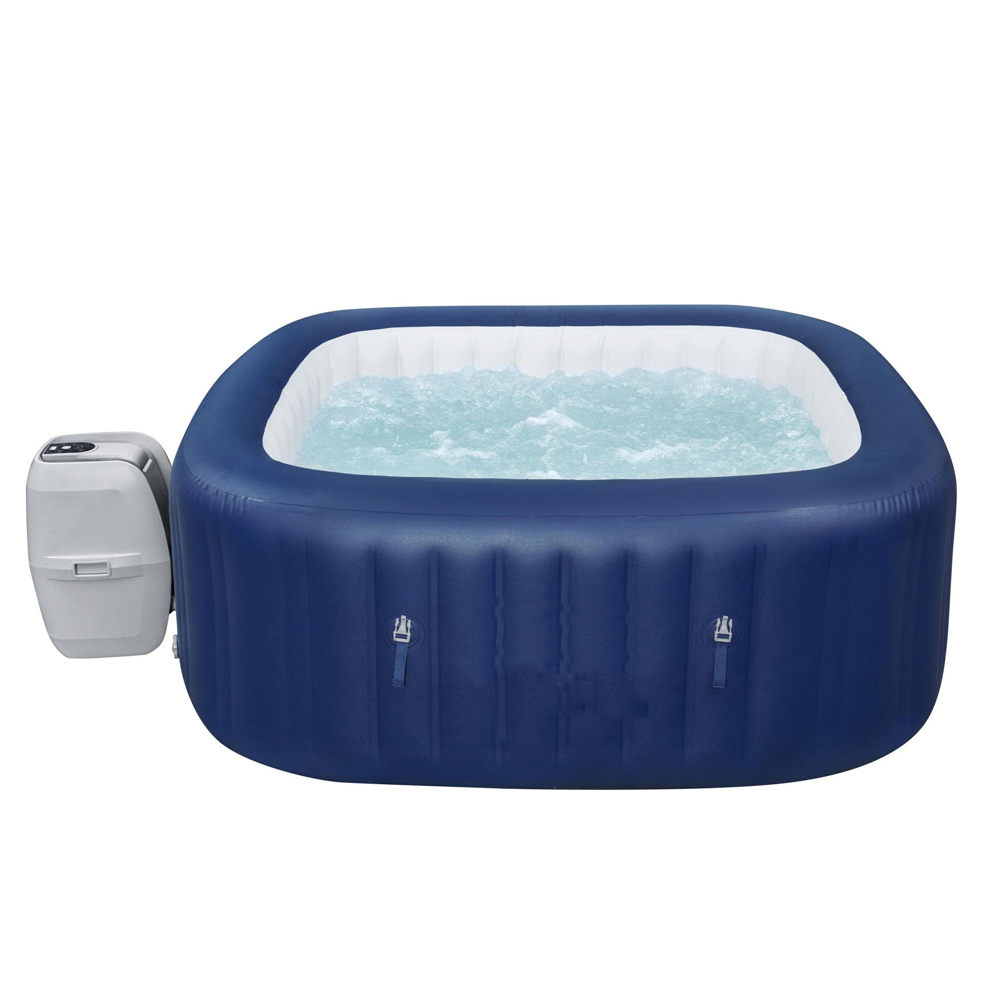 Coleman SaluSpa 4 Person Square Inflatable Hot Tub Spa w/ Chemical Balancing Kit