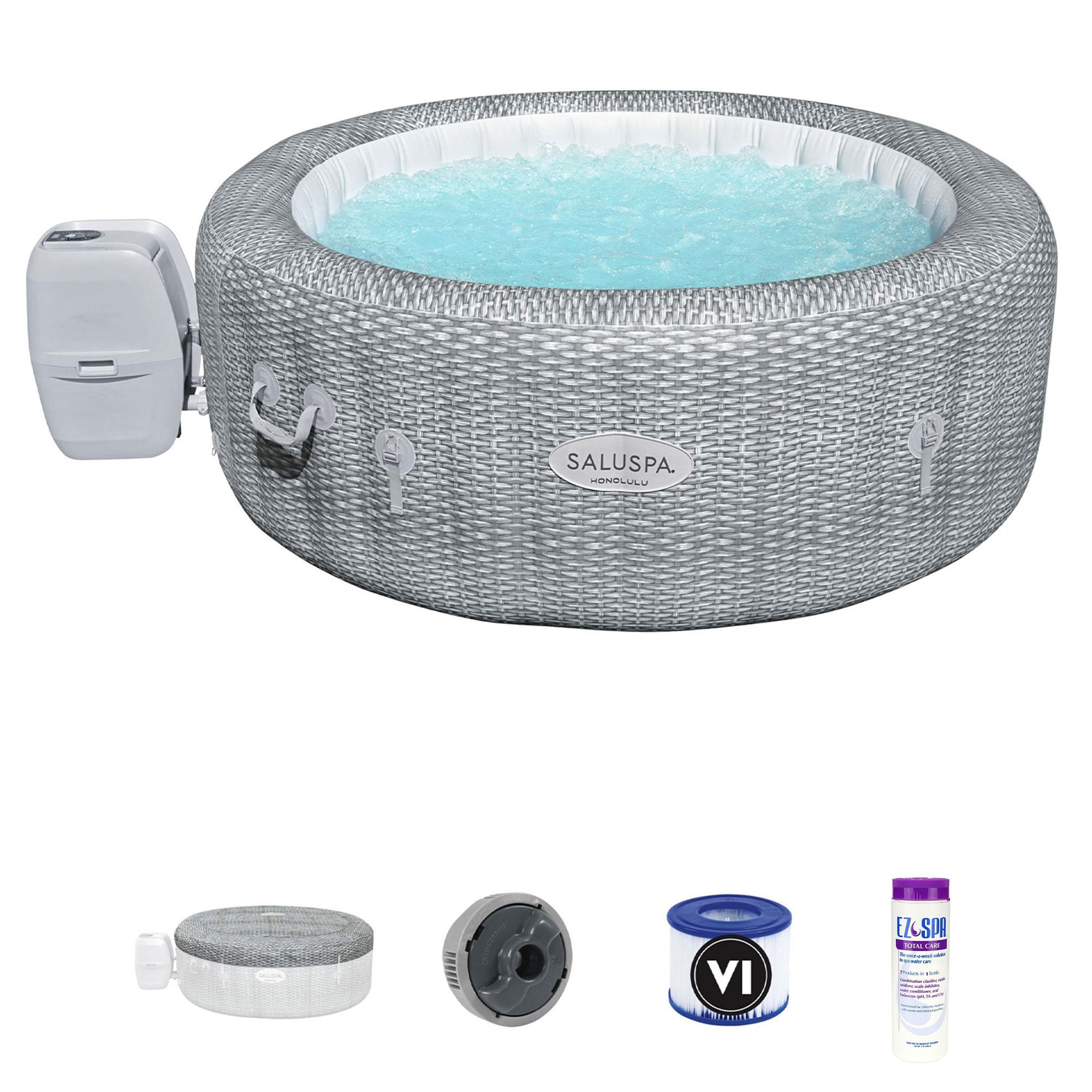 Bestway SaluSpa AirJet 6 Person Inflatable Hot Tub Spa with Chemical Treatment