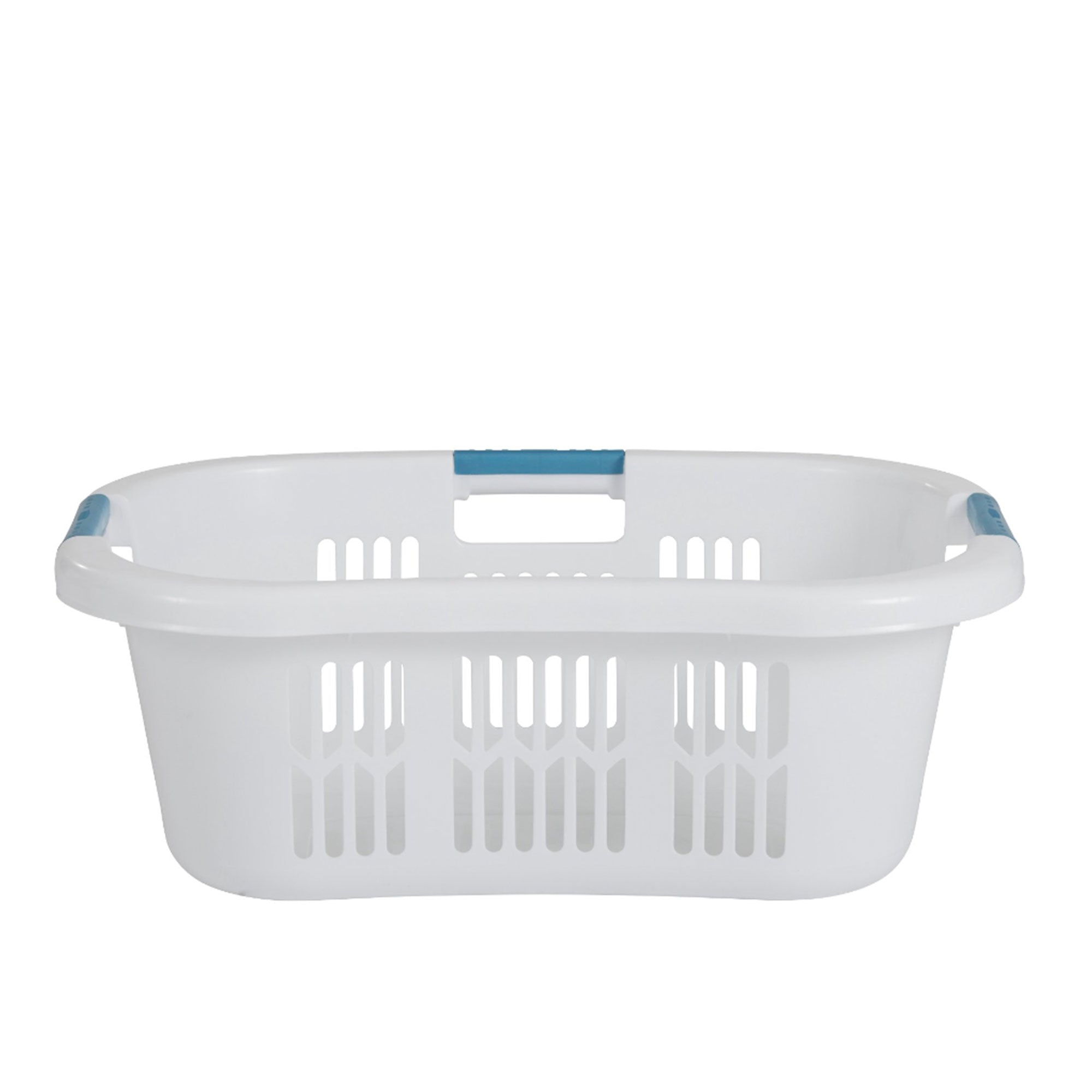 Rubbermaid 2.1-Bushel Small Hip-Hugger Plastic Laundry Basket, White (6-Pack) - VMInnovations
