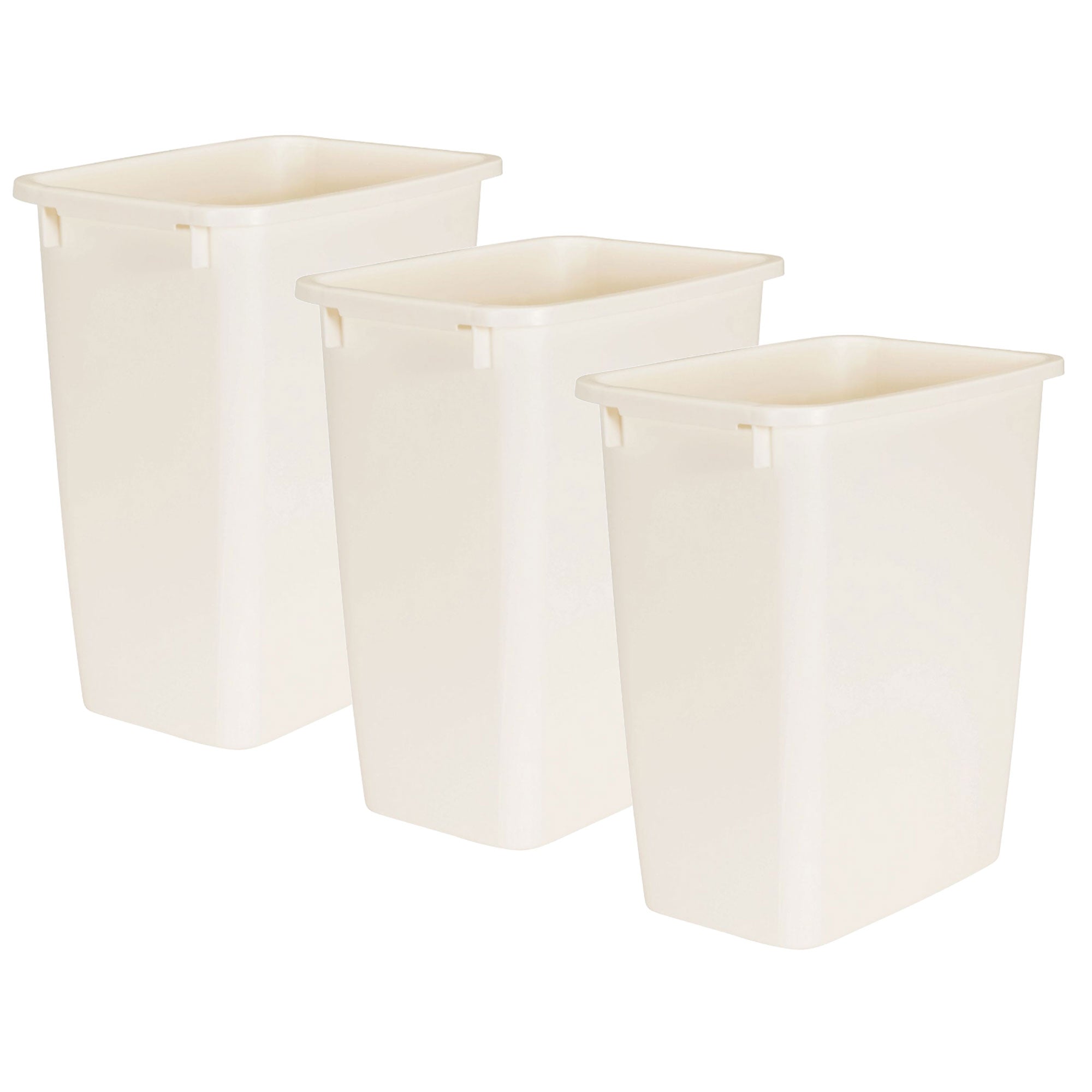 Rubbermaid 21 Quart Rectangular Kitchen Wastebasket Trash Can, Bisque (3 Pack) - VMInnovations