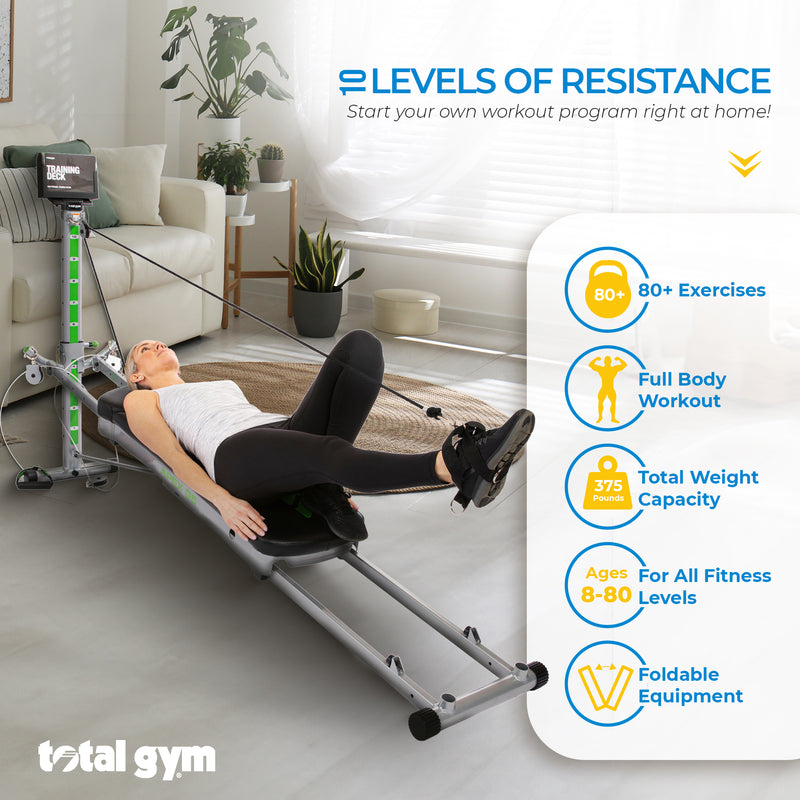 Total Gym APEX G5 Home Fitness Incline Weight Training with 10 Resistance Levels