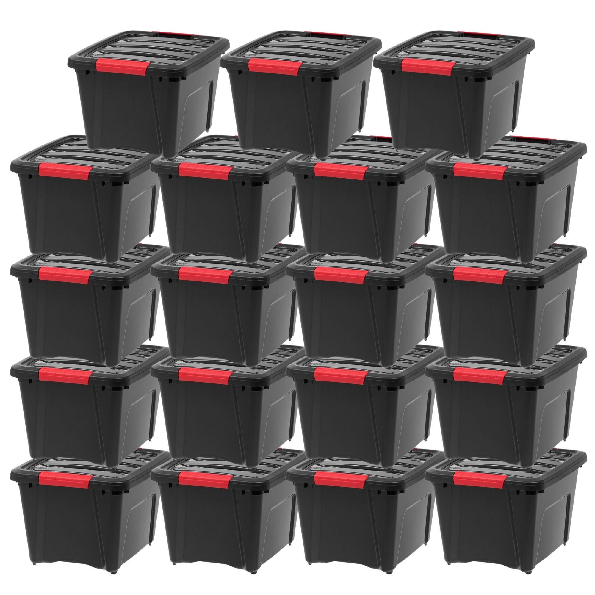IRIS USA 12 Pack Stack and Pull 19 Quart Storage Tote Container Box with Lid - VMInnovations