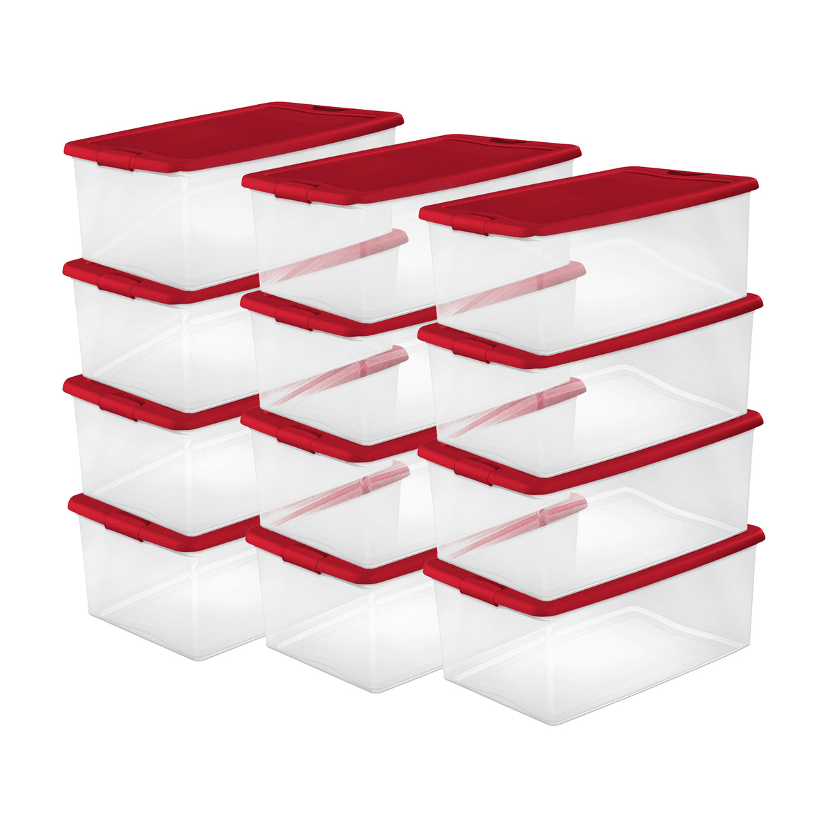 Sterilite 106 Quart Latching Plastic Stackable Storage Container Bin (12 Pack)