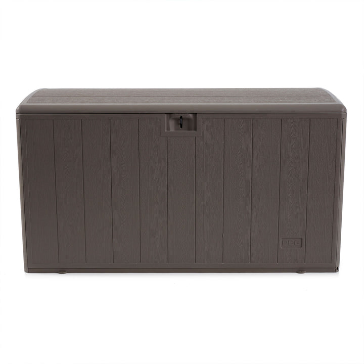Plastic Development Group 105 Gallon Outdoor Patio Storage Deck Box, Driftwood - VMInnovations