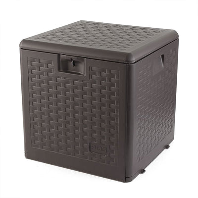 Plastic Development Group 28-Gallon Resin Outdoor Patio Storage Deck Box, Brown