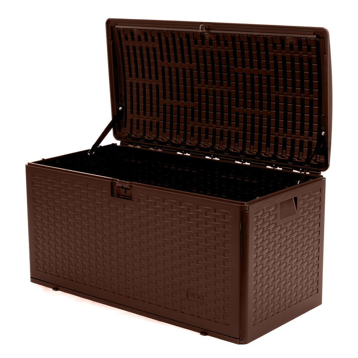 Plastic Development Group 73 Gallon Resin Outdoor Patio Storage Deck Box, Brown - VMInnovations