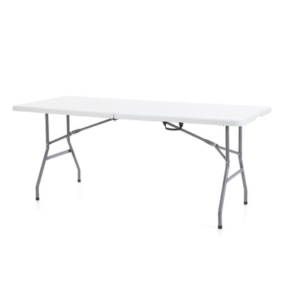 Plastic Development Group 6 Foot Fold In Half Folding Banquet Table, White