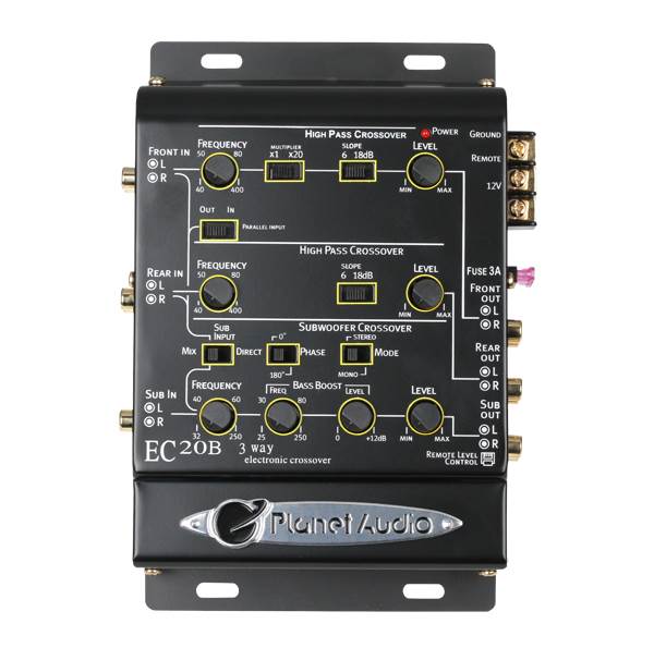 Planet Audio EC20B Car Audio 3-Way Electronic Crossover Stereo + Remote