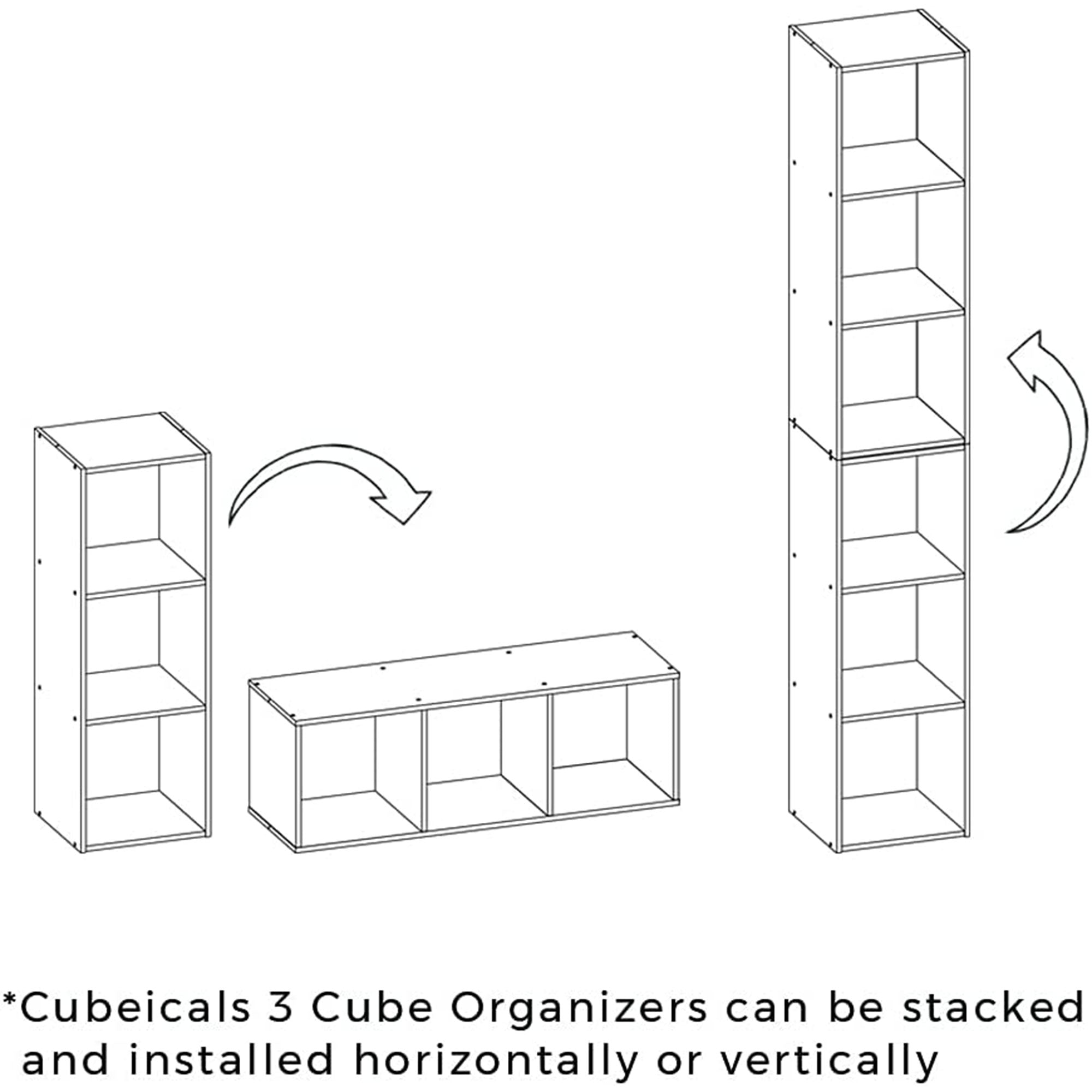 Closetmaid Decorative Home 3-Cube Cubeicals Organizer Storage, White (Open Box) - VMInnovations