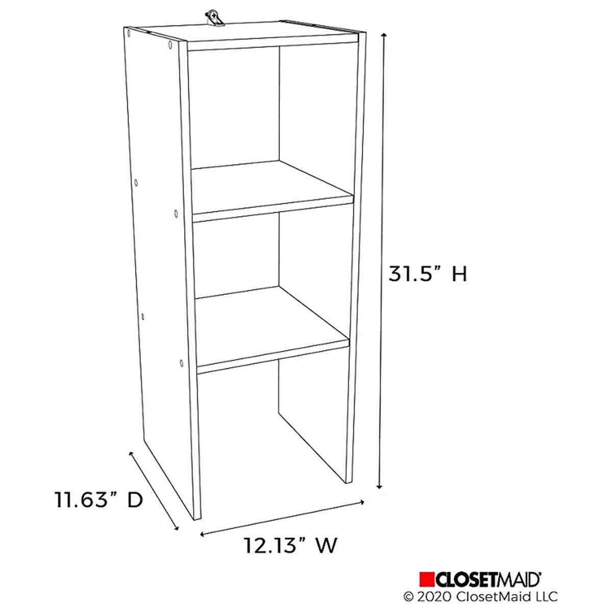 Closetmaid Home Stackable 2-Cube Cubeicals Organizer Storage, White (For Parts)