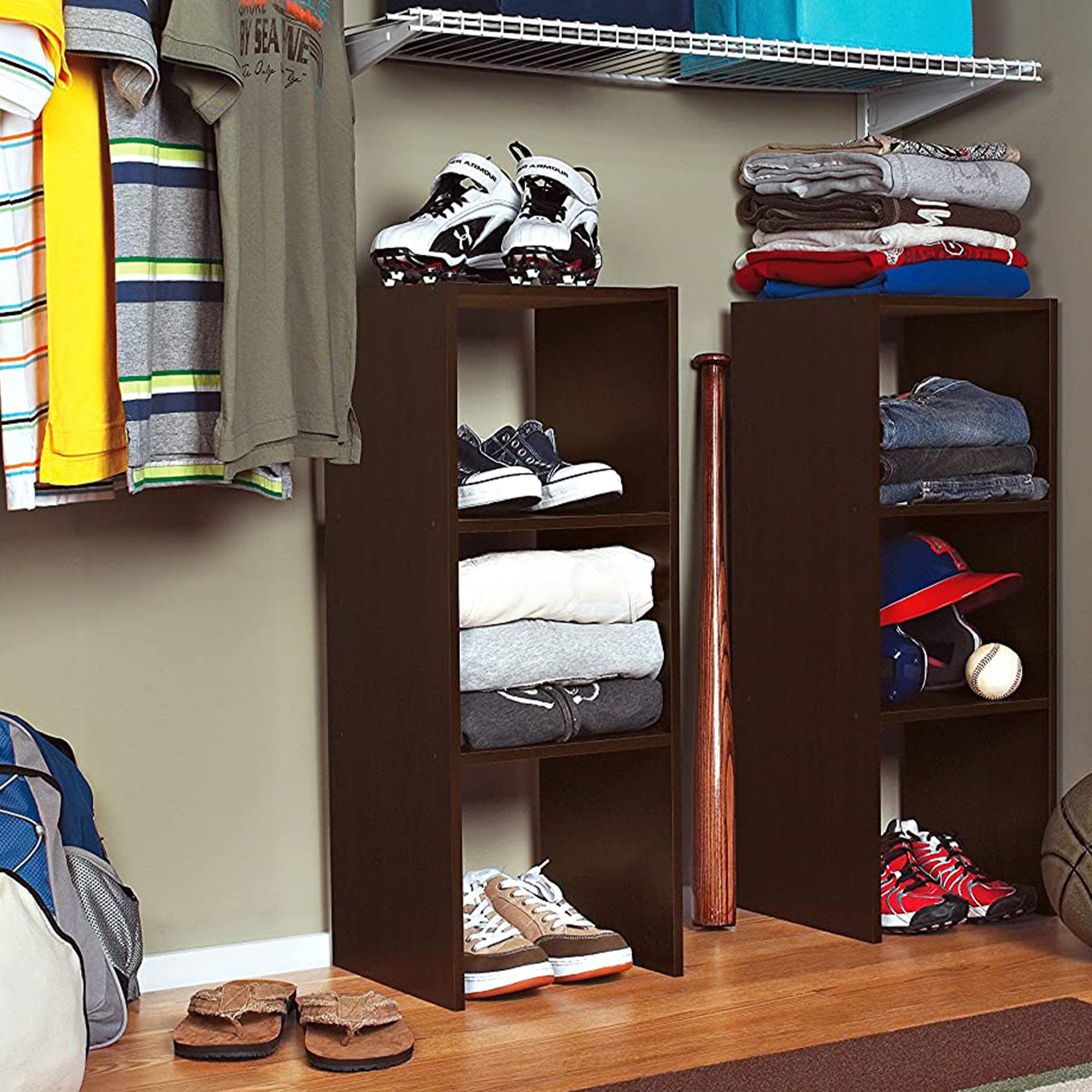 ClosetMaid Home Stackable 2-Cube Organizer Storage 31-Inch, Espresso (Open Box) - VMInnovations