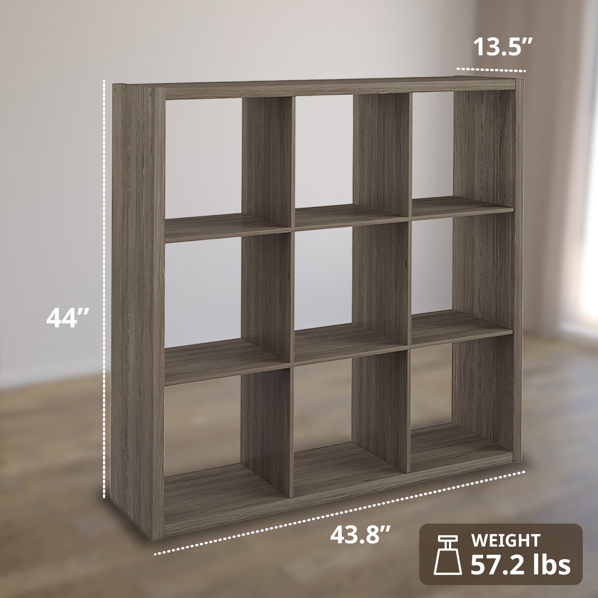 ClosetMaid Bookcase Open Back 9-Cube Storage Organizer, Graphite Gray(For Parts) - VMInnovations