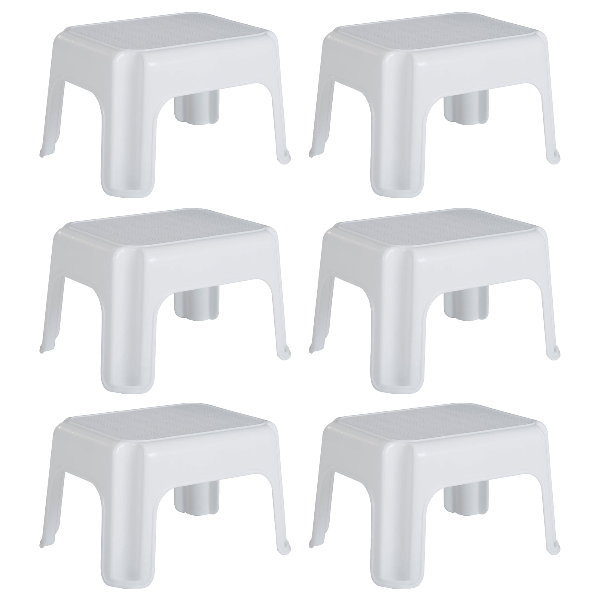 Rubbermaid Durable Plastic Step Stool w/ 300-LB Weight Capacity, White (6-Pack) - VMInnovations