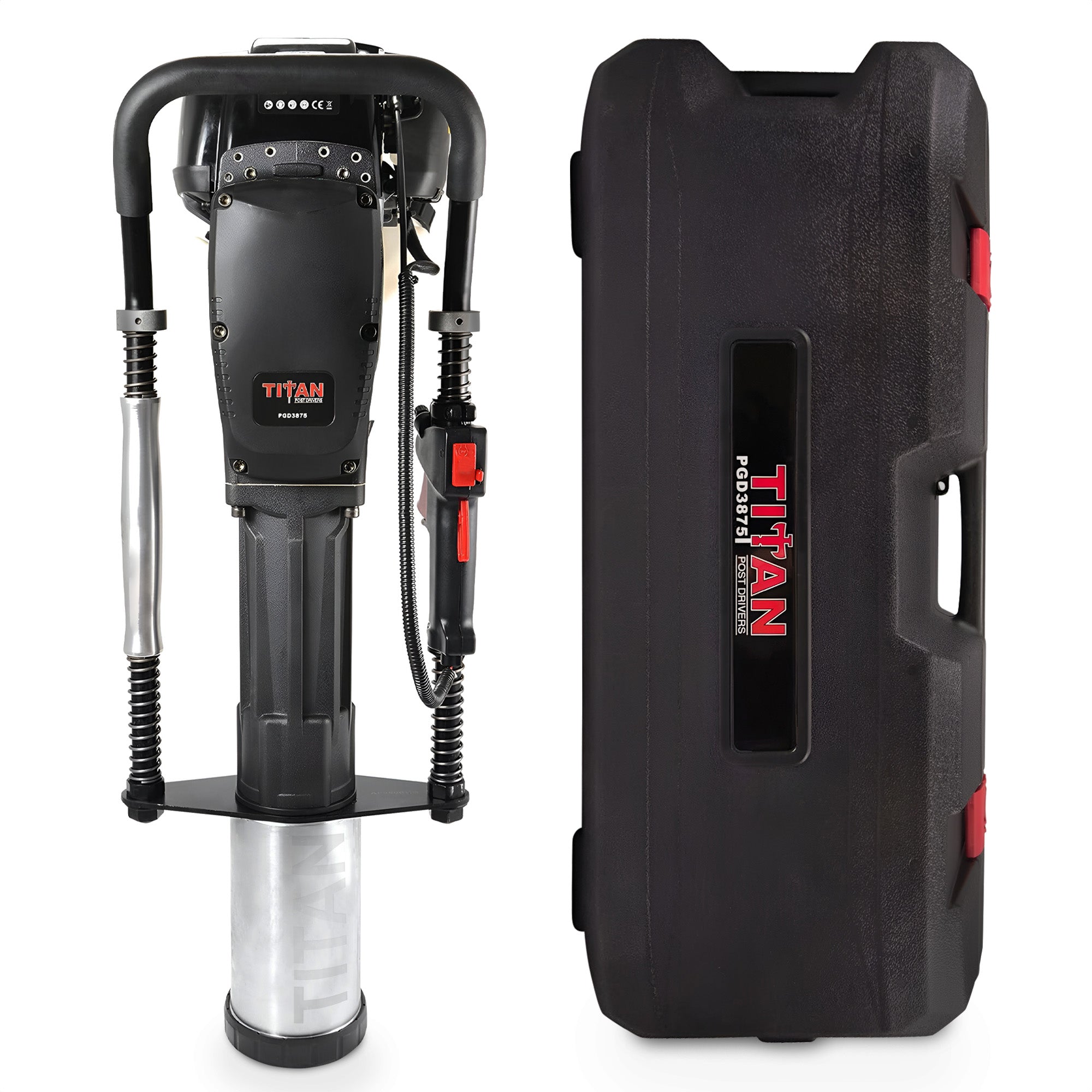 Titan 4 Inch Barrel 1.3 HP Gas Powered Fence Post Driver Pole Pounder (Open Box)