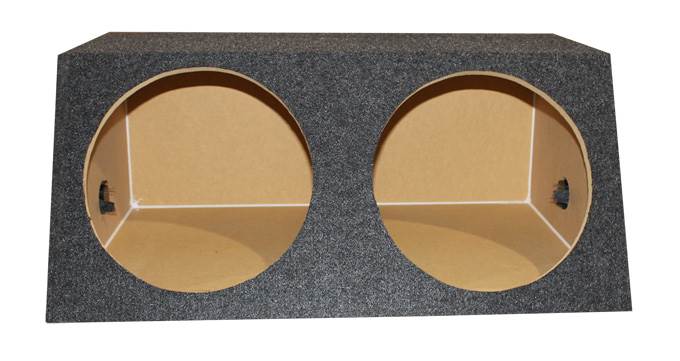 Q-Power Dual 10" Sealed Front Angle Sub Box Two Speaker Sub Enclosure (Open Box)