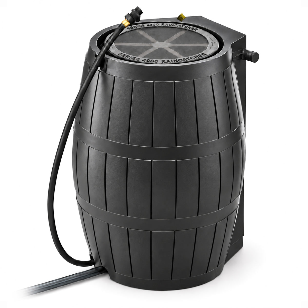 FCMP Outdoor 45-Gallon BPA Free Home Rain Water Catcher Barrel, Black (Used)