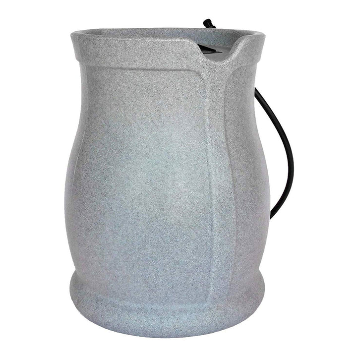 FCMP Outdoor Catalina 45 Gallon Water Outdoor Rain Catcher Barrel, Light Granite - VMInnovations