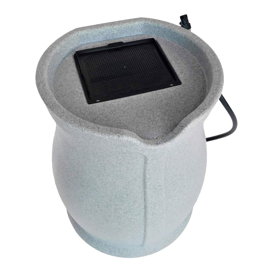 FCMP Outdoor Catalina 45 Gallon Water Outdoor Rain Catcher Barrel, Light Granite - VMInnovations