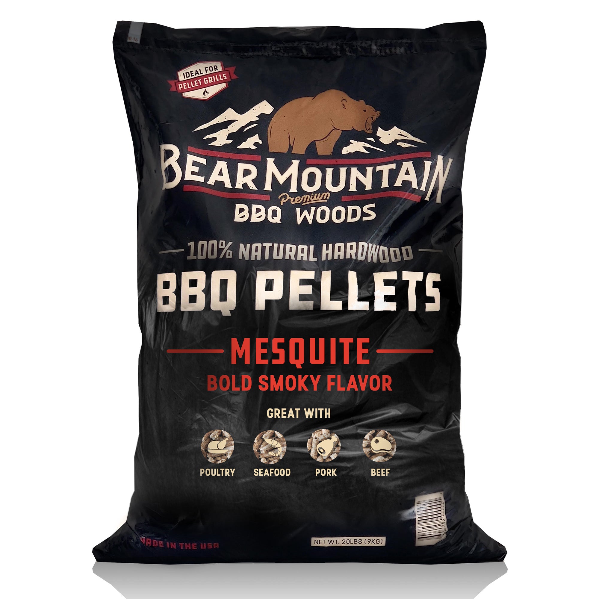 Bear Mountain BBQ 20 Pound Premium All Natural Hardwood Mesquite Smoker Pellets - VMInnovations