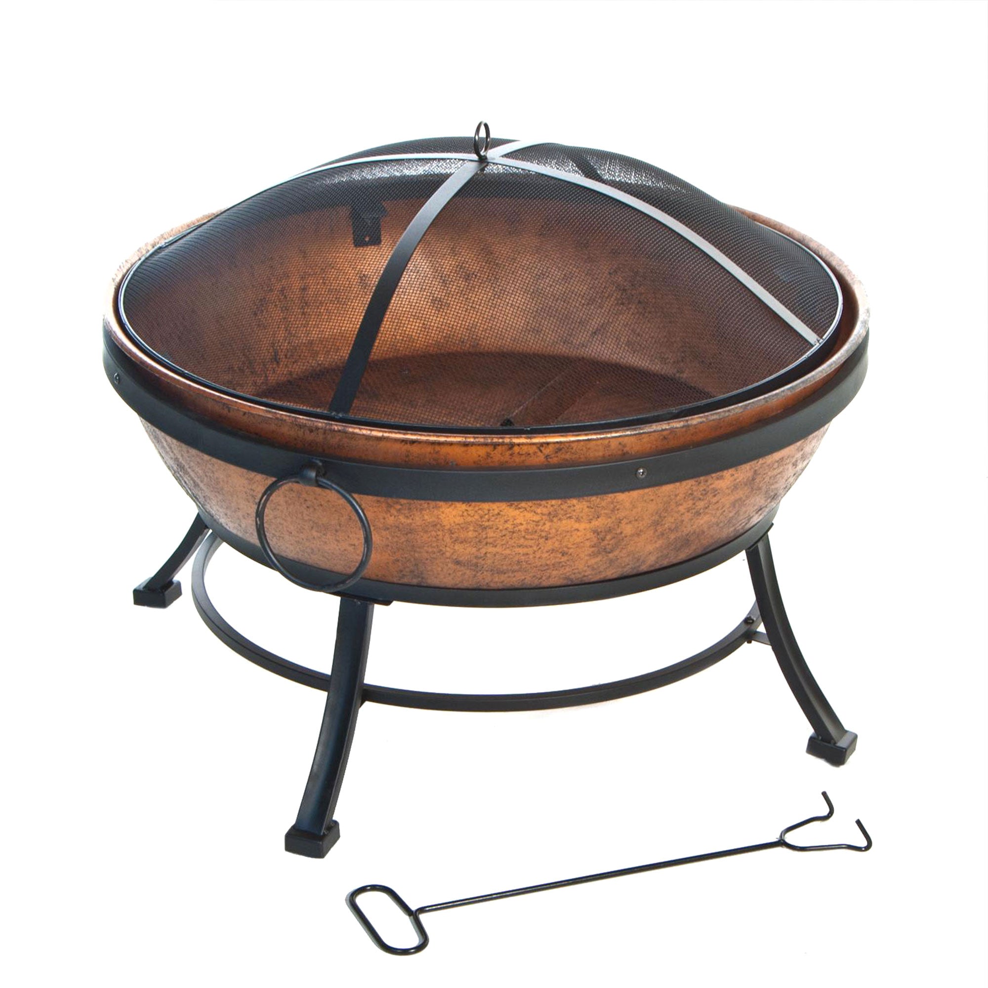 DeckMate Avondale Outdoor Patio Portable Fire Bowl Fire Pit, Copper (Open Box) - VMInnovations