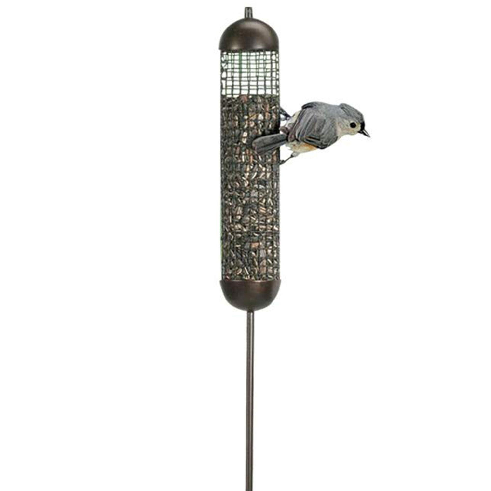 Woodlink 36-Inch Tall Portable Cattail Stake Bird Feeder with Metal Mesh Cage (Used)