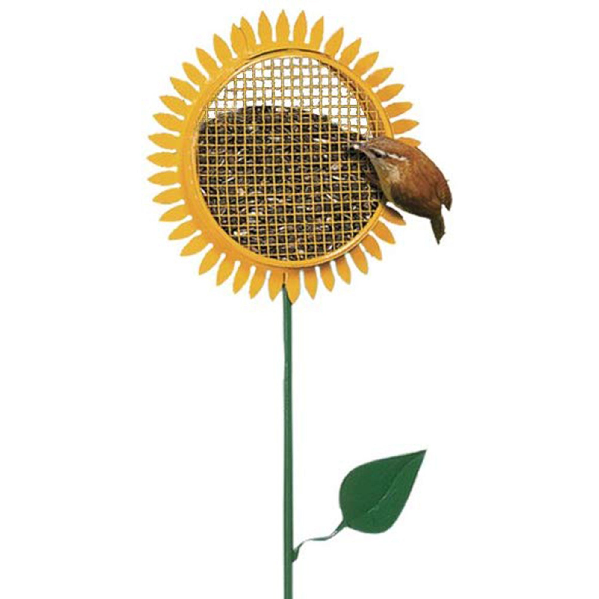 Woodlink 38 Inch Tall Portable Sunflower Stake Bird Feeder with Metal Mesh Cage