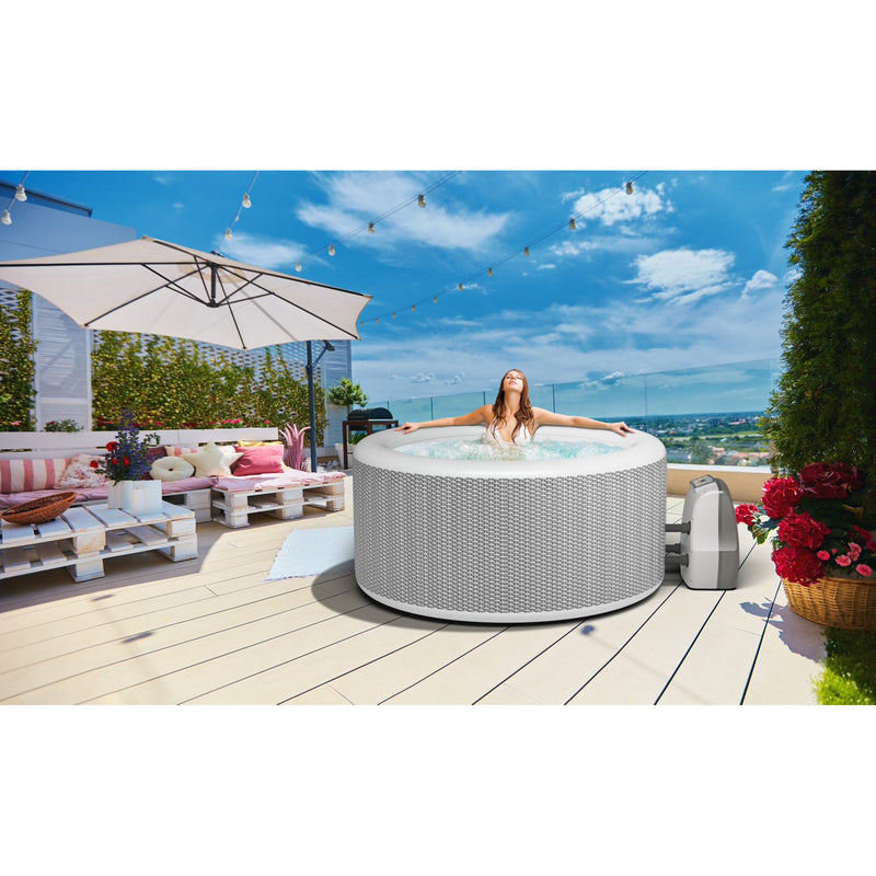 JLeisure Avenli 800 Liter 53 inch 4 Person Inflatable Round Hot Tub Spa, Gray