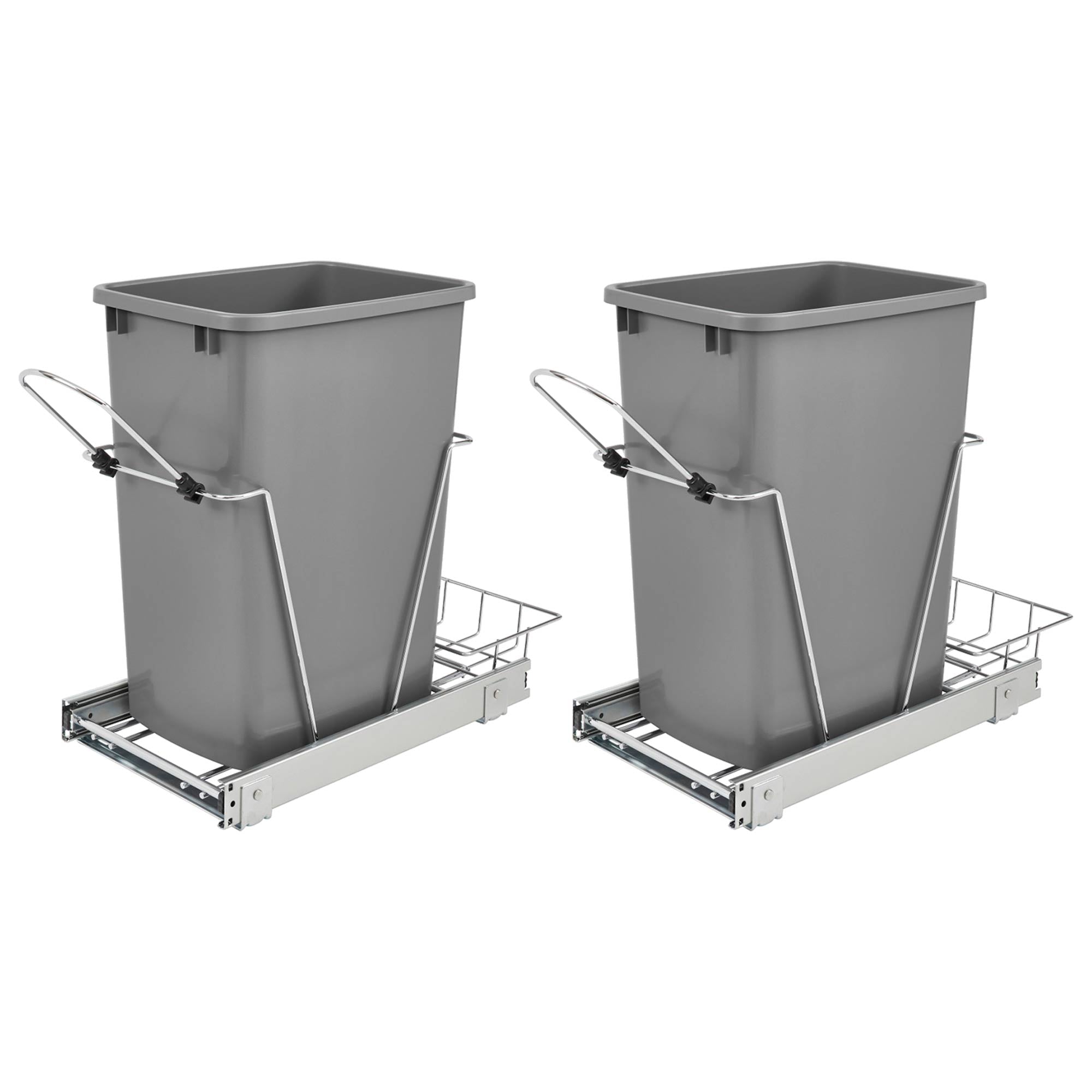 Rev A Shelf Single 35 Qt Sliding PullOut Waste Container, RV-12KD-17C S (2 Pack)