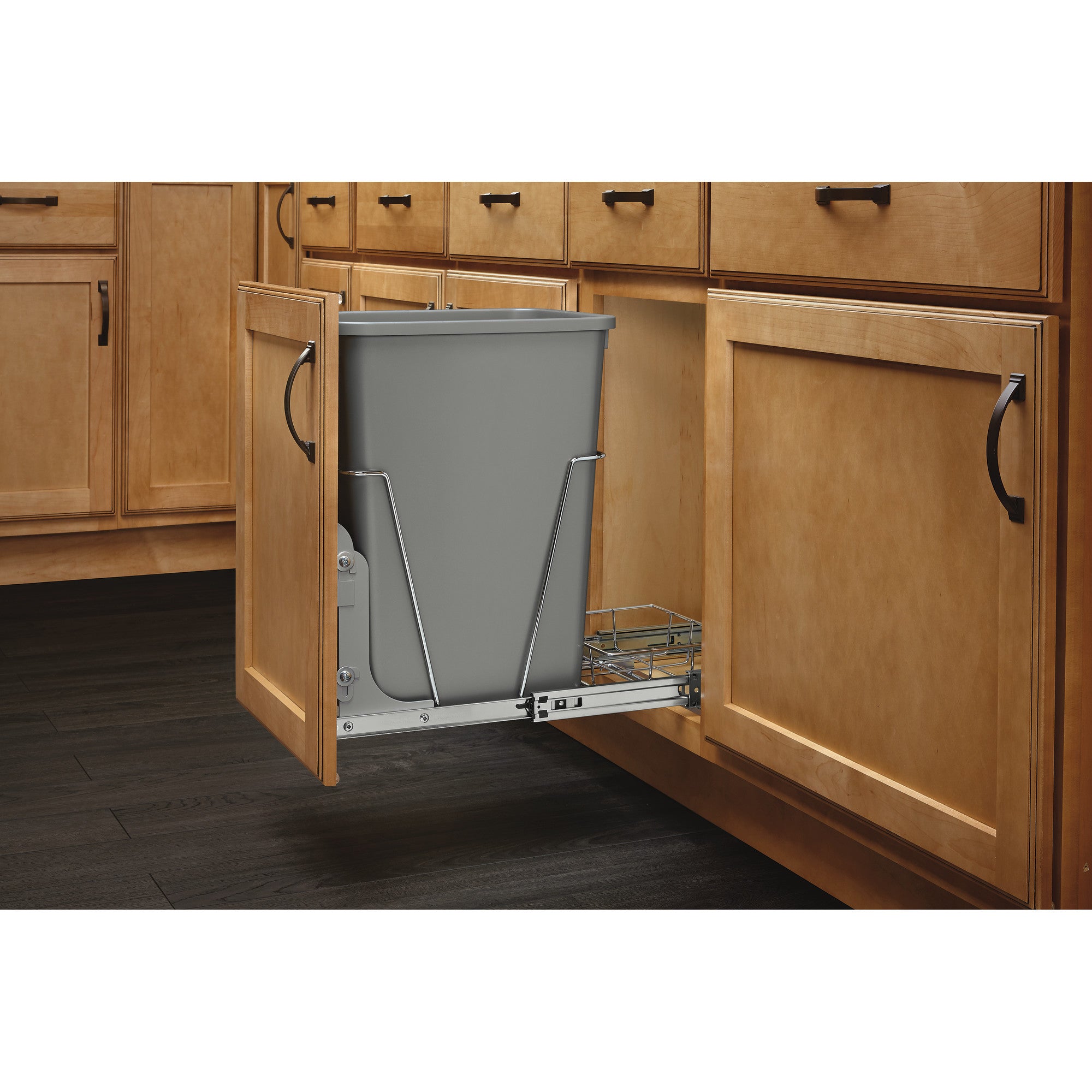 Rev A Shelf Single 35 Qt Sliding PullOut Waste Container, RV-12KD-17C S (2 Pack)