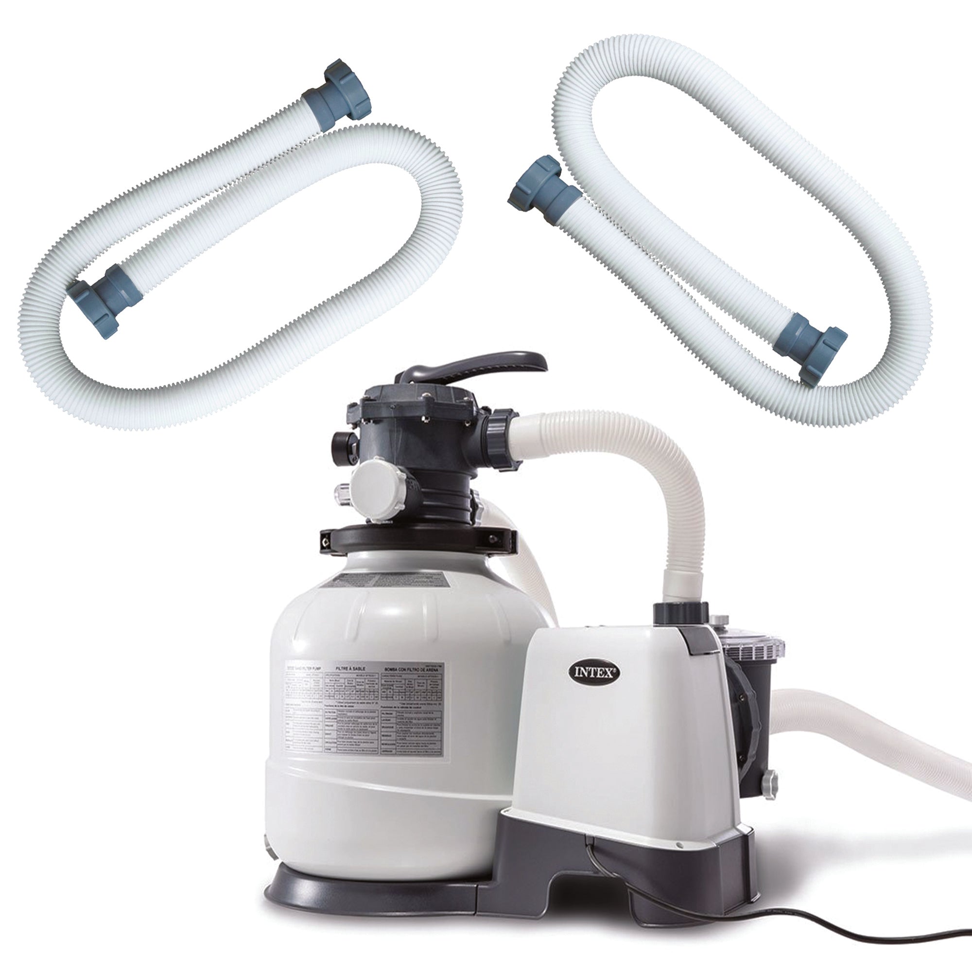 Intex Above Ground Pool Sand Filter Pump Bundled with Replacement Hose (2 Pack) - VMInnovations