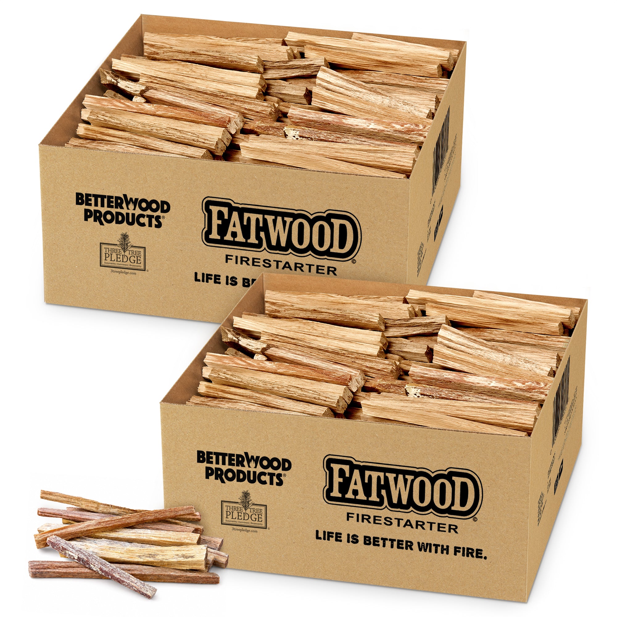 Betterwood Products Natural Hand Split Fatwood 35 Pound Firestarter (2 Pack) - VMInnovations