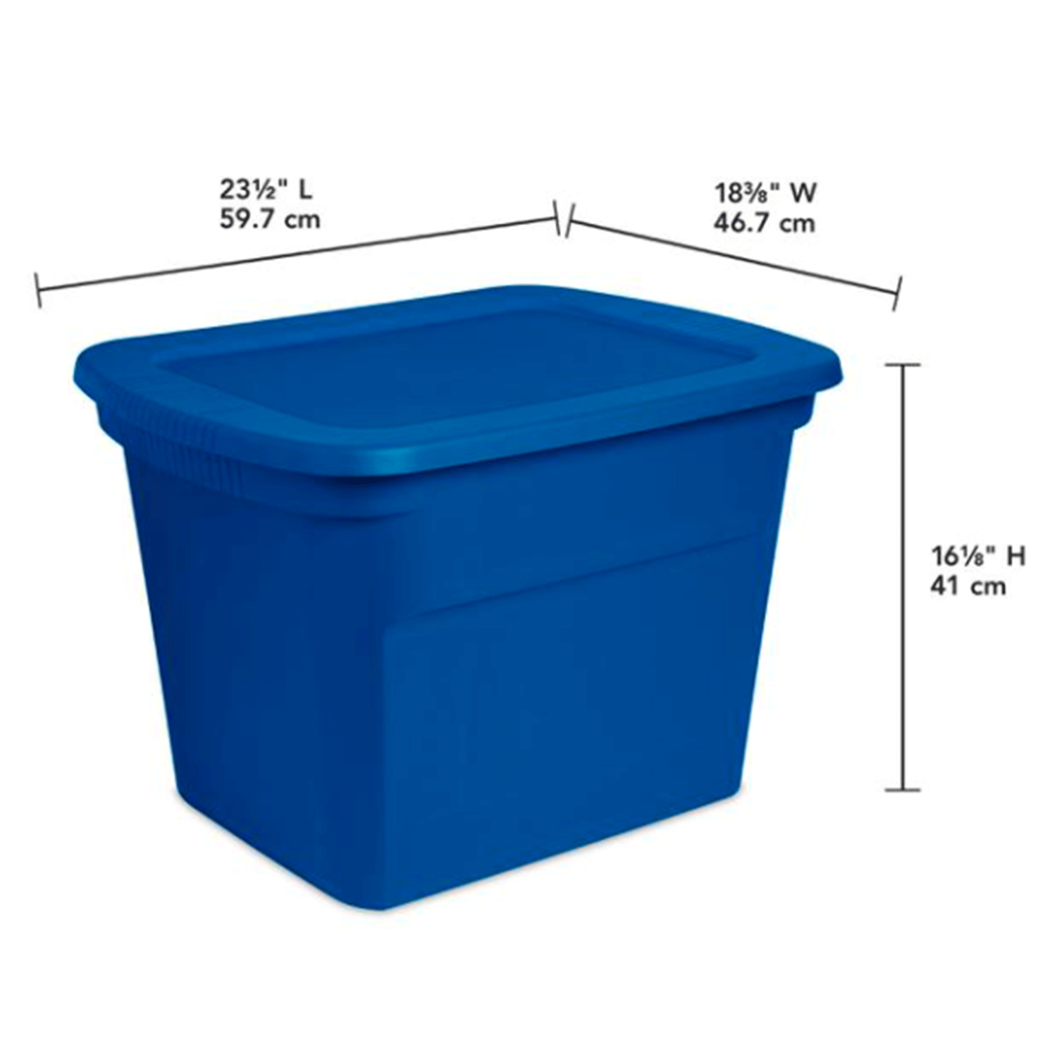 Sterilite 18 Gallon Plastic Stackable Storage Tote Container Box, Blue (8 Pack)