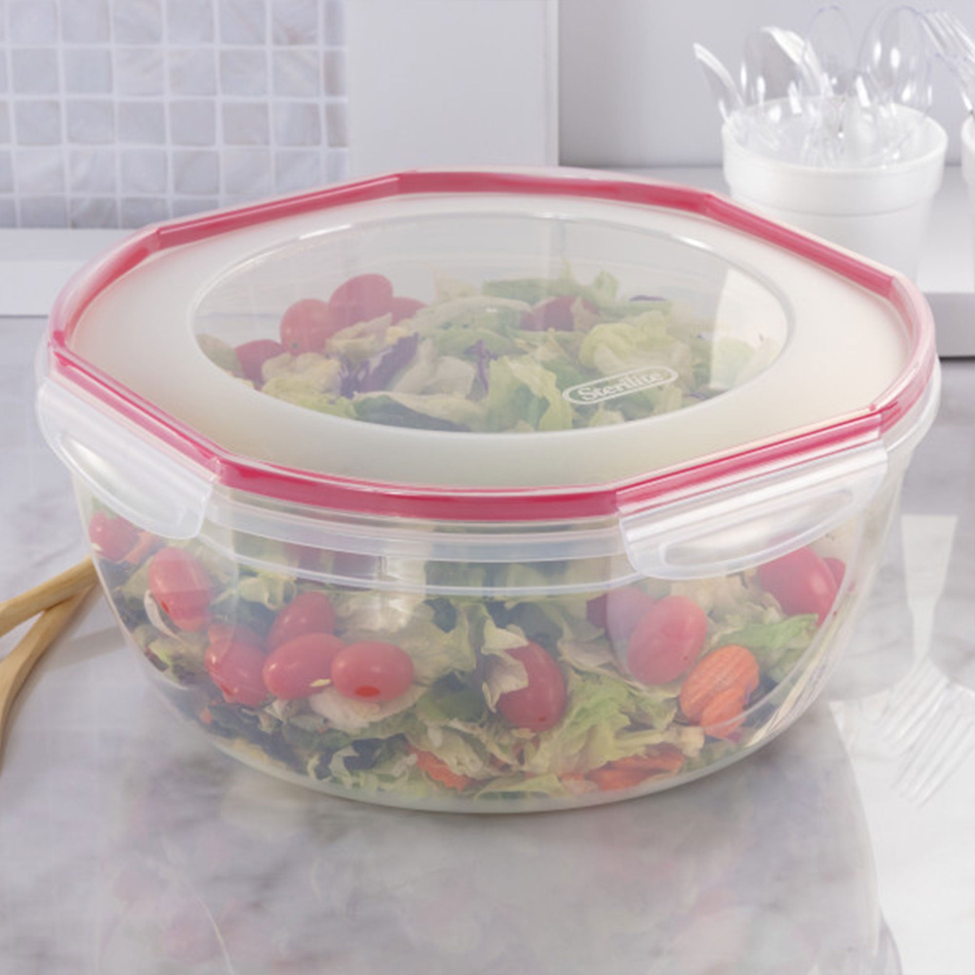 Sterilite Ultra Seal 8.10 Quart Plastic Food Storage Bowl Container, 2 Pack - VMInnovations