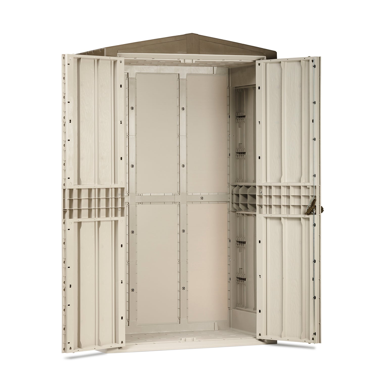 Toomax Lockable Outdoor Garden Plastic Vertical Storage Shed Cabinet, 76 Cu Ft. - VMInnovations